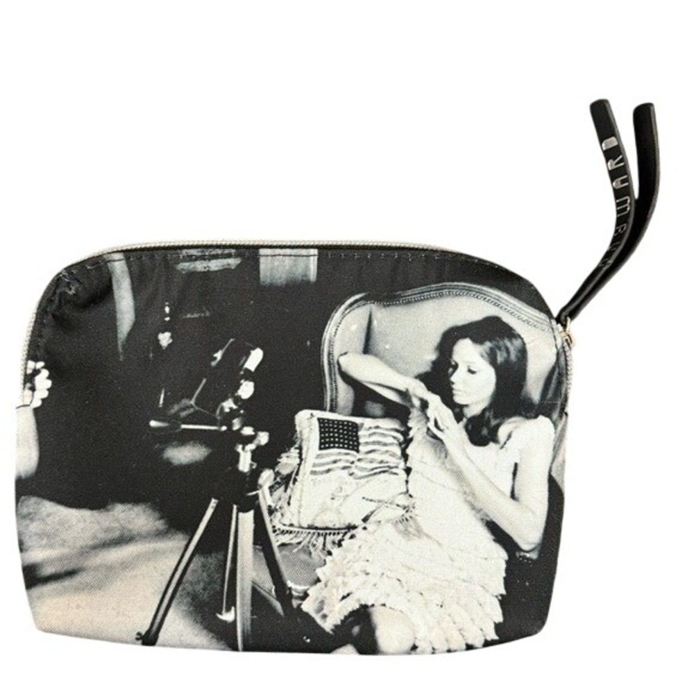 Hayward JetBlue Mint Amenity Pouch Black White Photo Print Travel Makeup Bag